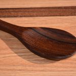 Hand curved wooden spoon